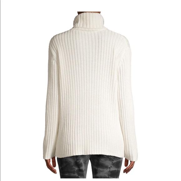 NWT 2 Scoop Ribbed Turtleneck Sweater Side Buttons - Picture 5 of 6